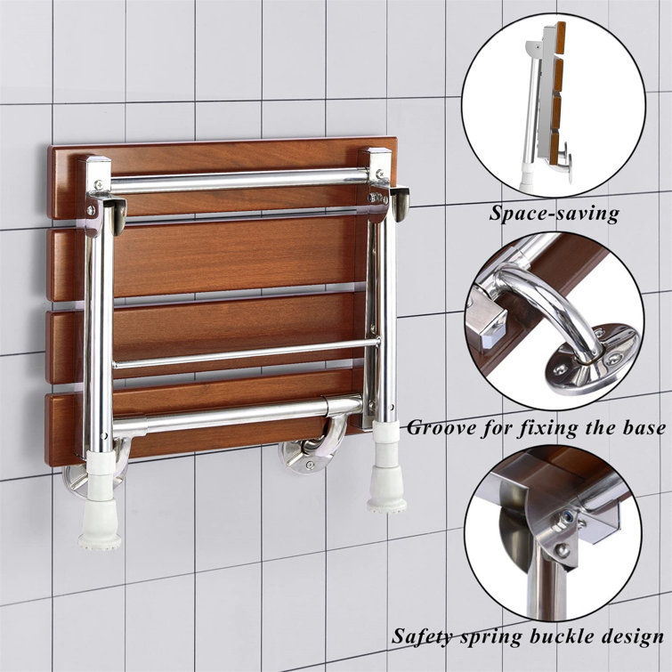 Rebrilliant 15'' W Wood Shower Bench Wayfair Canada